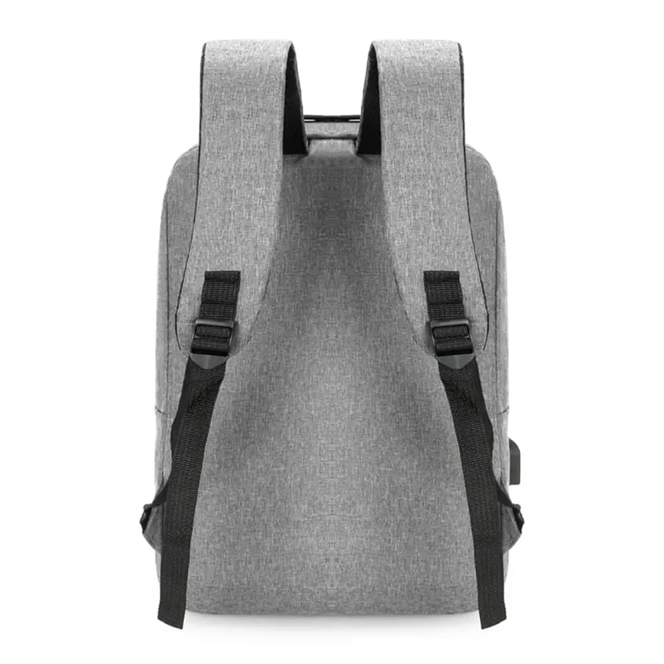Set de Mochila para Laptop, Pechera y Billetera Gris 3