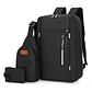 Set de Mochila para Laptop, Pechera y Billetera Negra - Miniatura 1