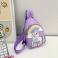 Mochila Cruzada Infantil Morada con Unicornio y Arcoiris Arriba - Miniatura 1