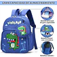 Mochila Escolar Infantil Azul de Dinosaurio con Monedero - Miniatura 2