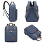 Set Mochila 3 en 1 Ejecutiva Azul | Bolso Cruzado y Estuche de Mano - Miniatura 2
