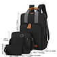 Set Mochila 3 en 1 Ejecutiva Negra | Bolso Cruzado y Estuche de Mano - Miniatura 5