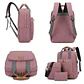Set Mochila 3 en 1 Ejecutiva Rosa | Bolso Cruzado y Estuche de Mano - Miniatura 2