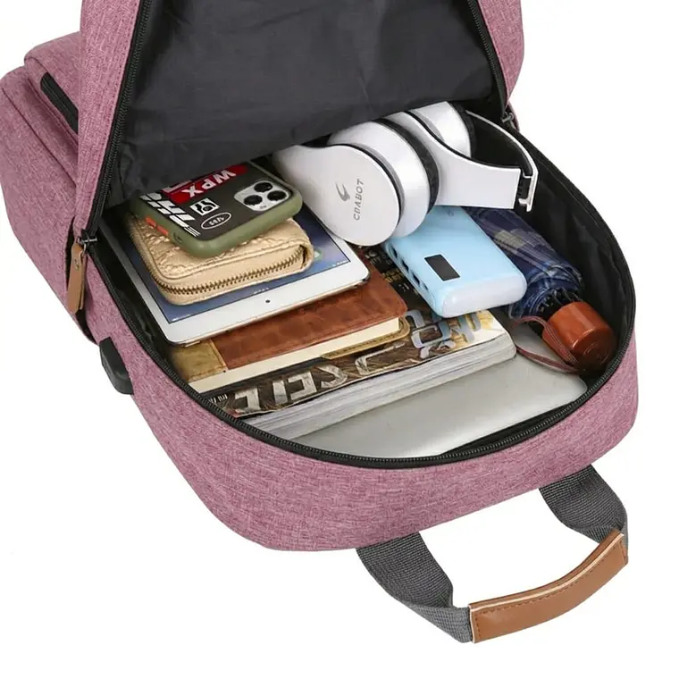 Set Mochila 3 en 1 Ejecutiva Rosa | Bolso Cruzado y Estuche de Mano 3