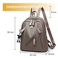 Mochila Urbana Casual Gris Para Mujer - Miniatura 2