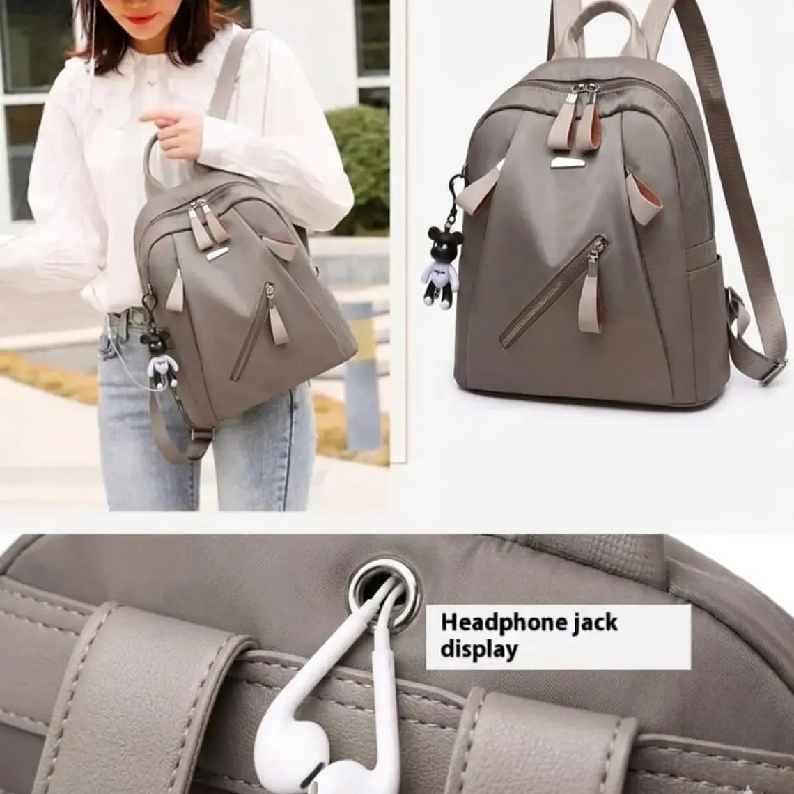 Mochila Urbana Casual Gris Para Mujer 4