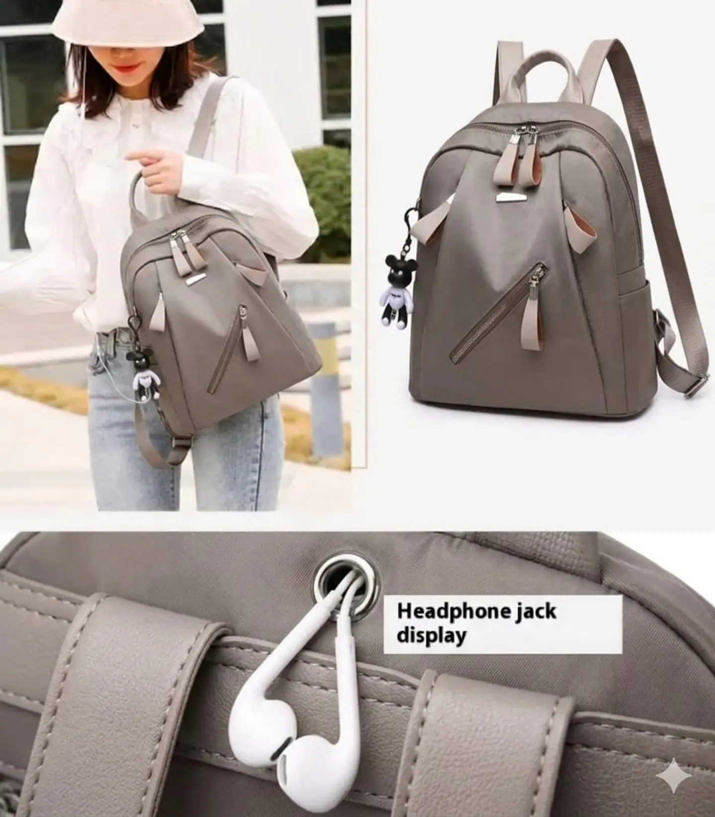 Mochila Urbana Casual Gris Para Mujer 4