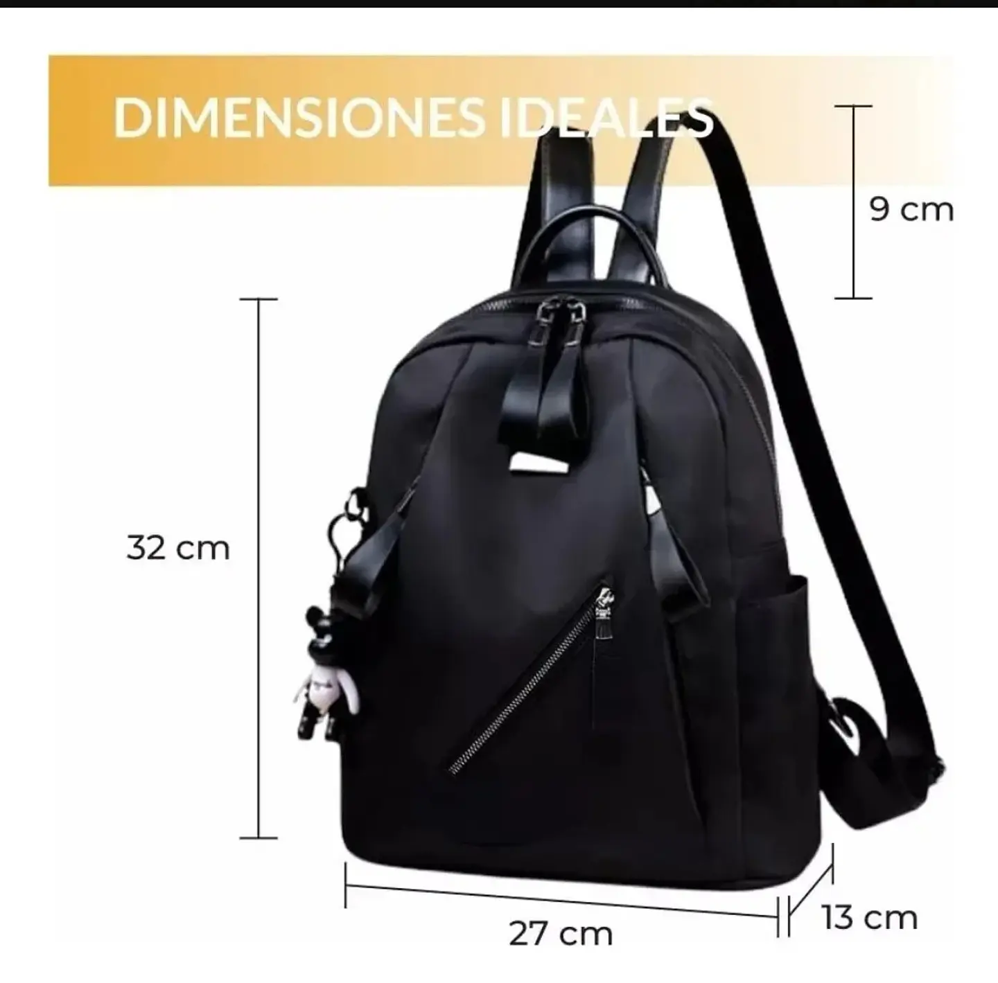 Mochila Urbana Casual Negra Para Mujer 2