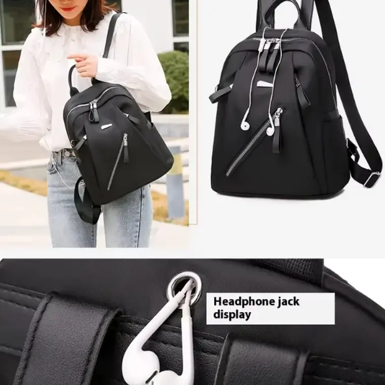 Mochila Urbana Casual Negra Para Mujer 4