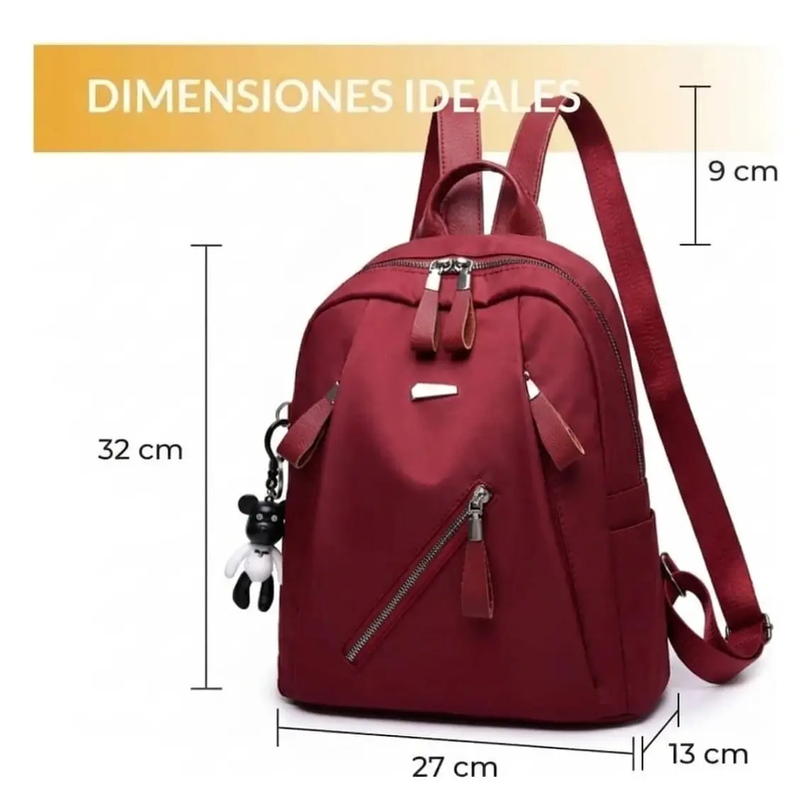 Mochila Urbana Casual Roja Para Mujer 2
