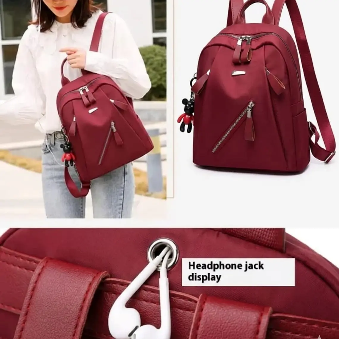 Mochila Urbana Casual Roja Para Mujer 4