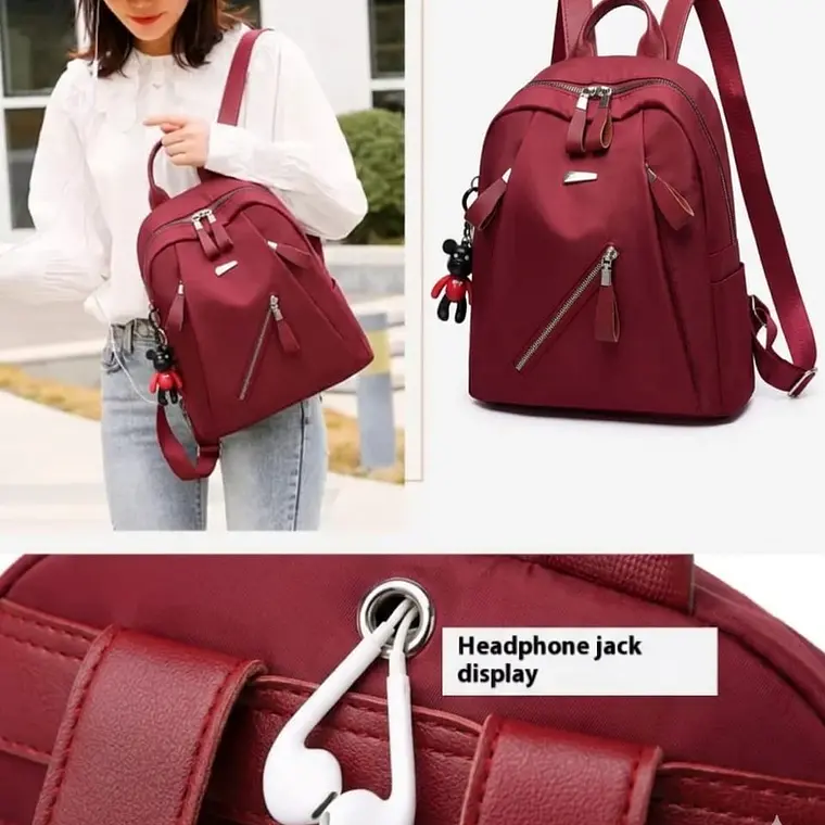 Mochila Urbana Casual Roja Para Mujer 4