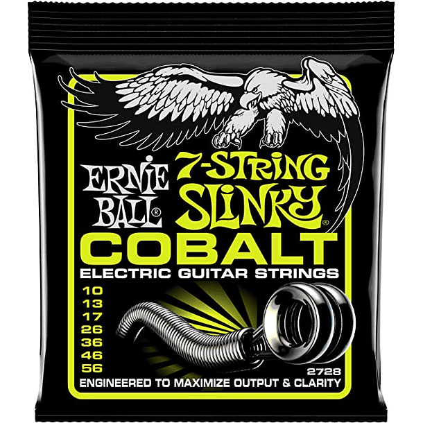 Cuerdas Guitarra Eléctrica Ernie Ball Regular Slinky Cobalt 7-String 10-56 P02728 1