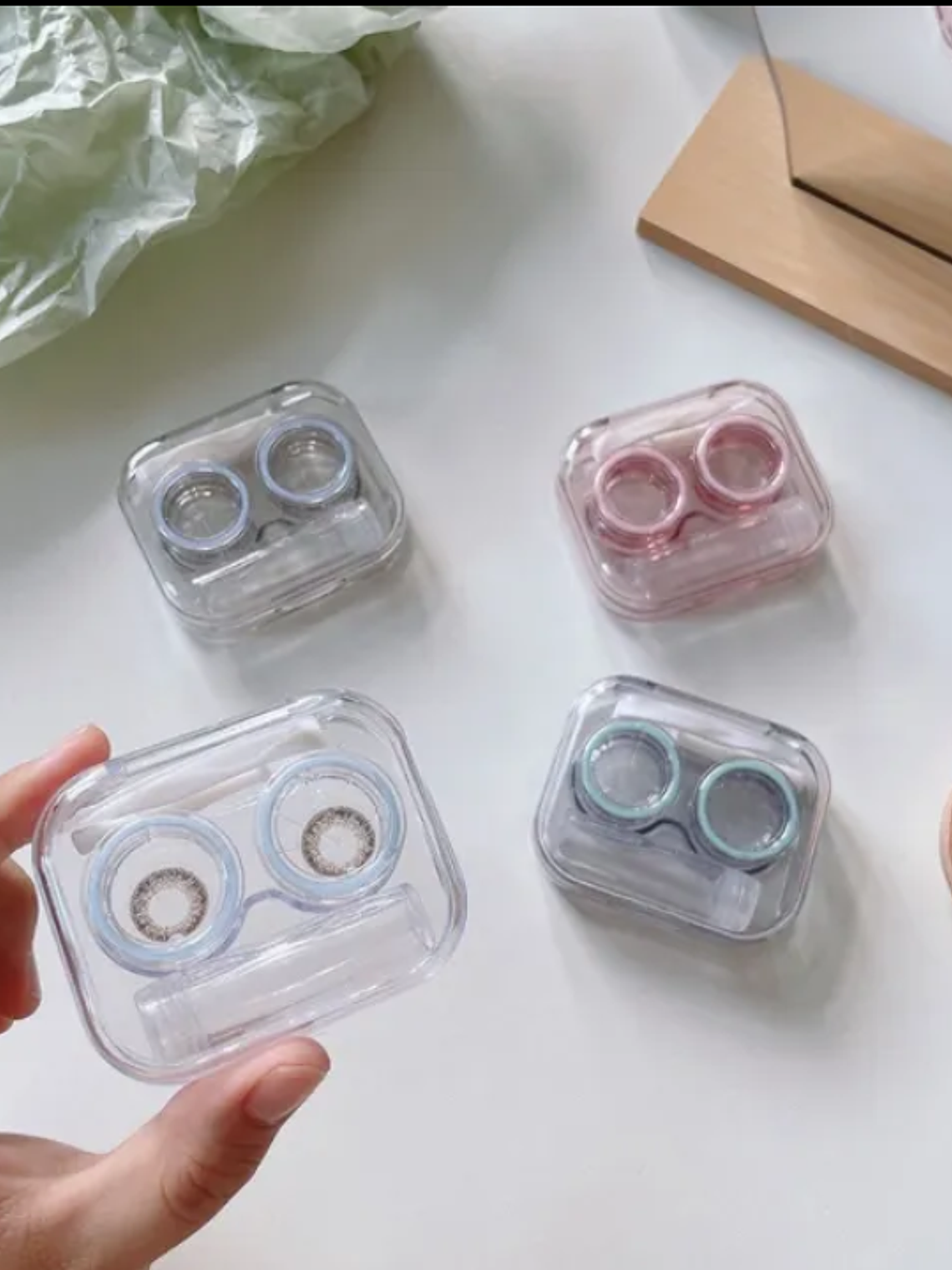 Estuches lentes de contacto transparente 1