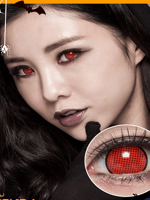 Lentes de contacto Rojo en red