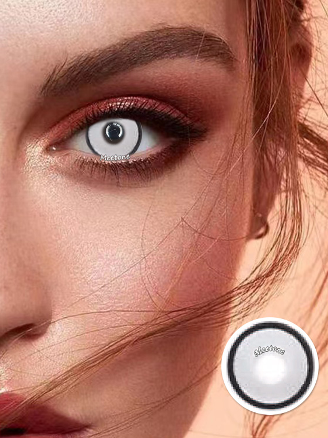 Lentes de contacto Blanco con aro 1