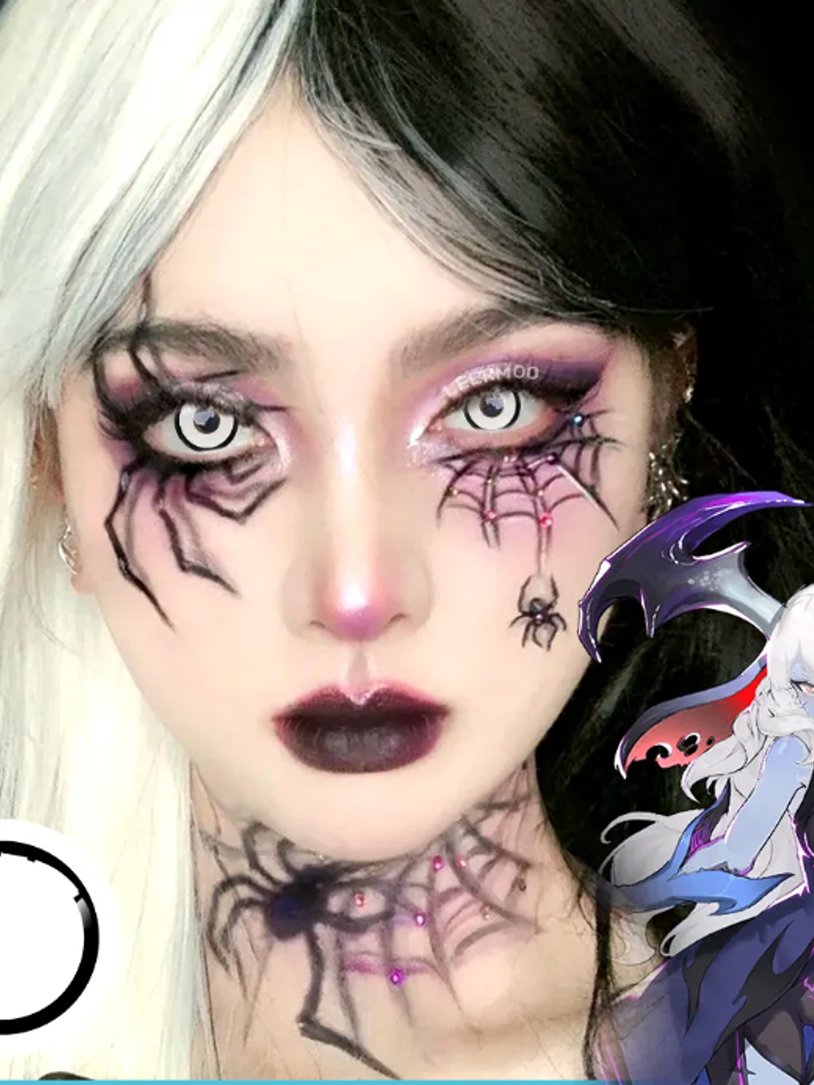 Lentes de contacto Blanco con aro 2