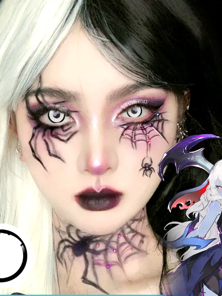 Lentes de contacto Blanco con aro 2