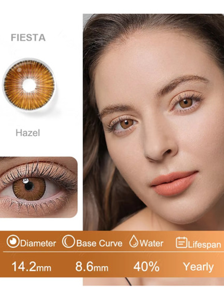 Lentes De Contacto Hidrocharme  Fiesta Hazel 4