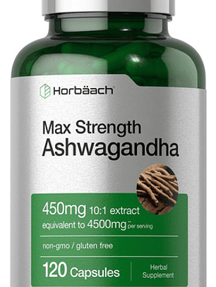 Max Strength Ashwagandha | 4500 Mg En 3 Caps | 150 Mg De Extracto 10:1 (equiv A 1500 Mg) X Cápsula | 120 Caps