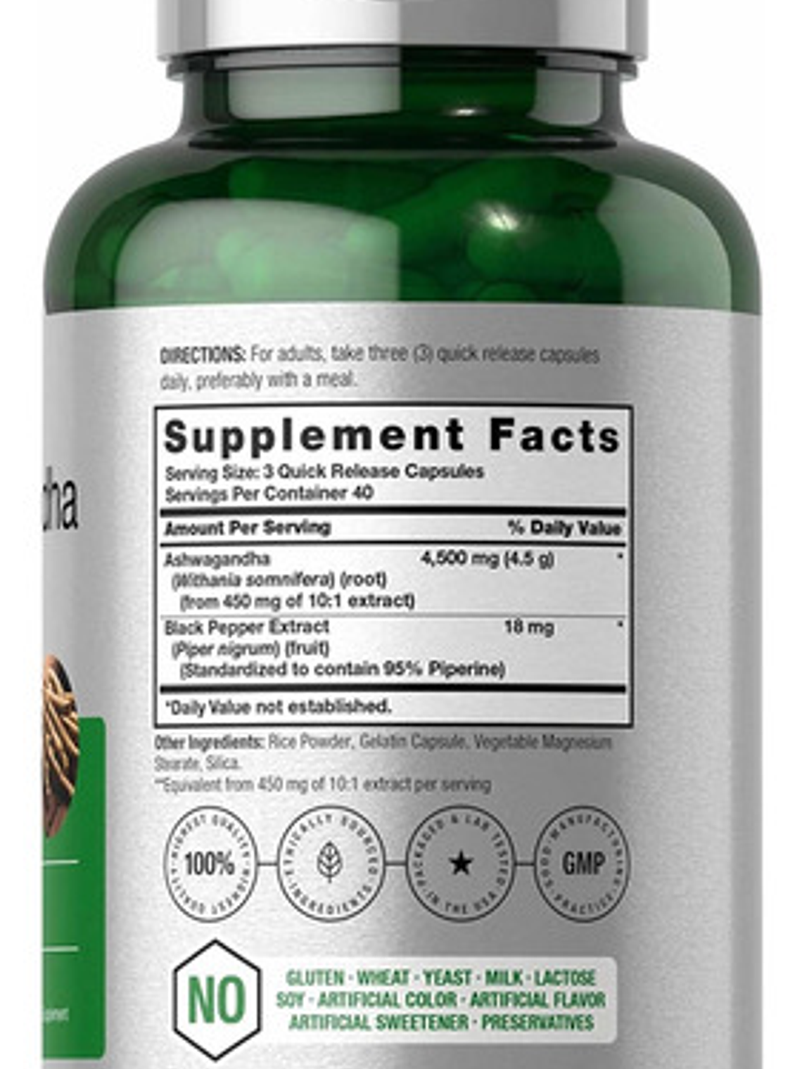 Max Strength Ashwagandha | 4500 Mg En 3 Caps | 150 Mg De Extracto 10:1 (equiv A 1500 Mg) X Cápsula | 120 Caps 2