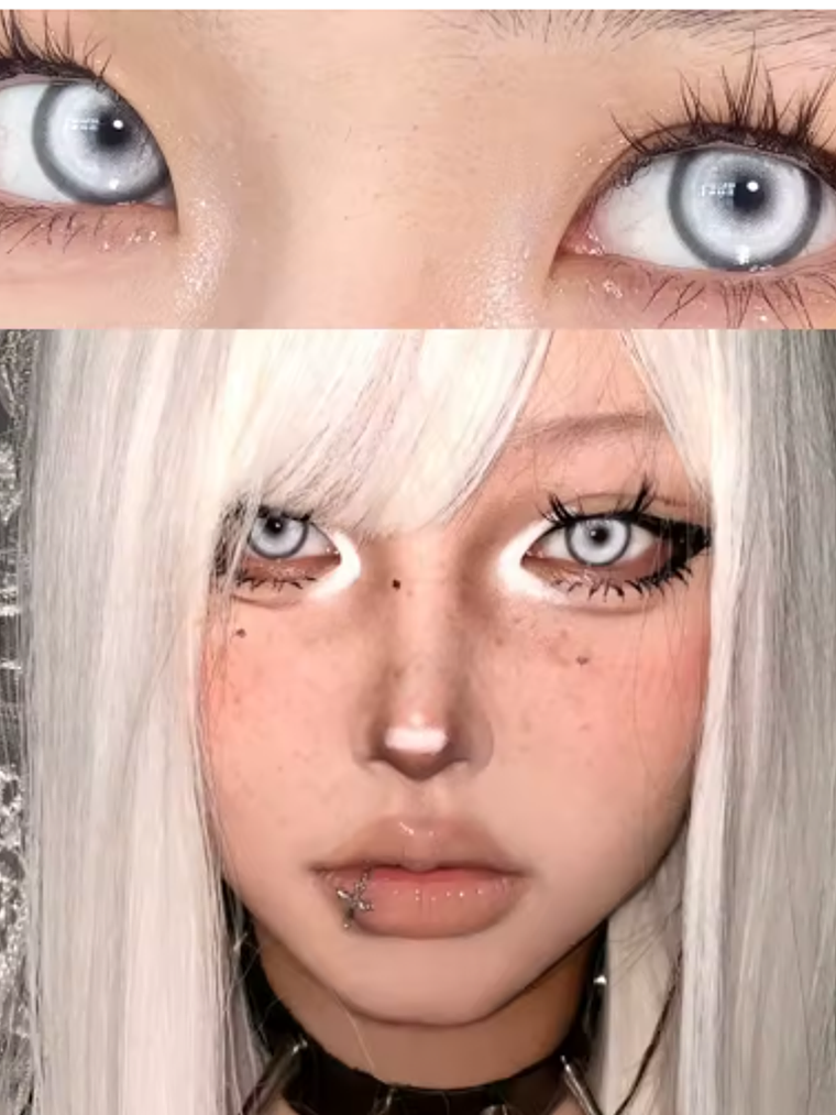 Lentes De Contacto Halloween, Cosplay Anime cyber gray  5