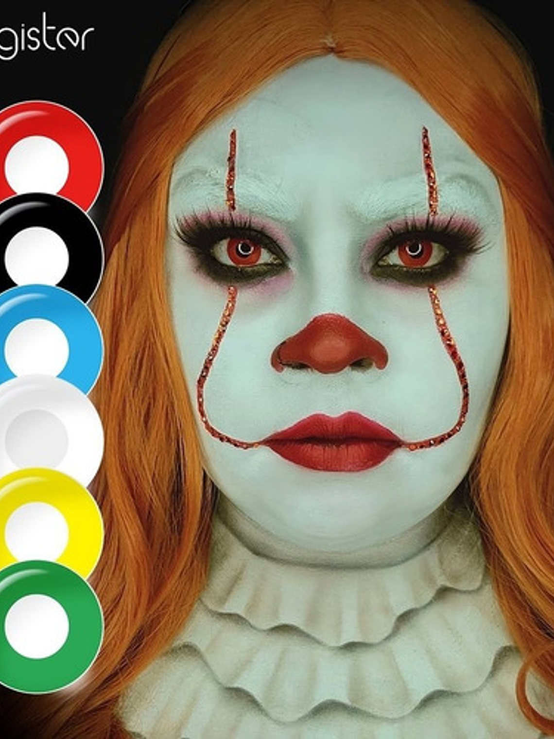 Lentes De Contacto Halloween, Cosplay Anime- Blanco 3