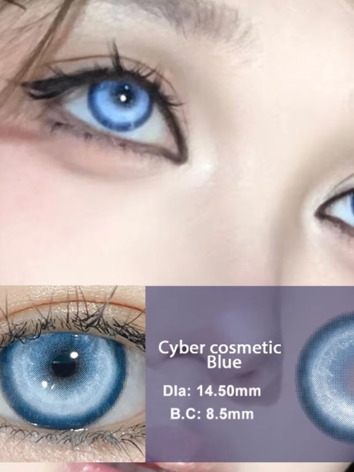 Lentes De Contacto Halloween, Cosplay Anime Cyber azul 3