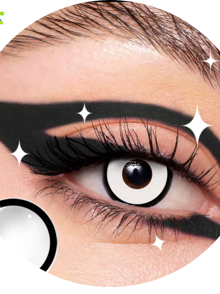 Lentes de contacto Blanco con aro 1