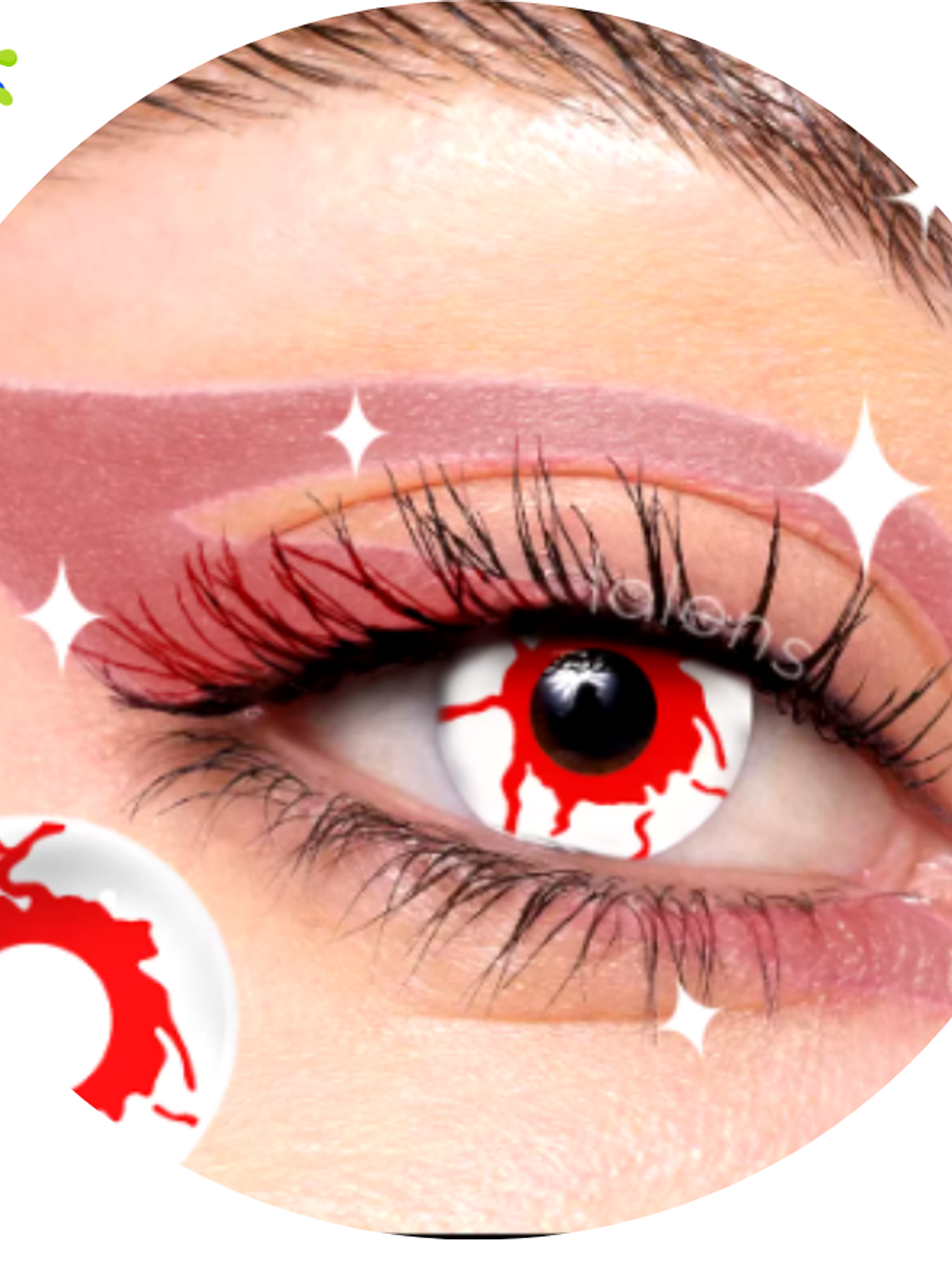 Lentes de contacto blanco con sangre 1