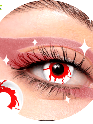 Lentes de contacto blanco con sangre