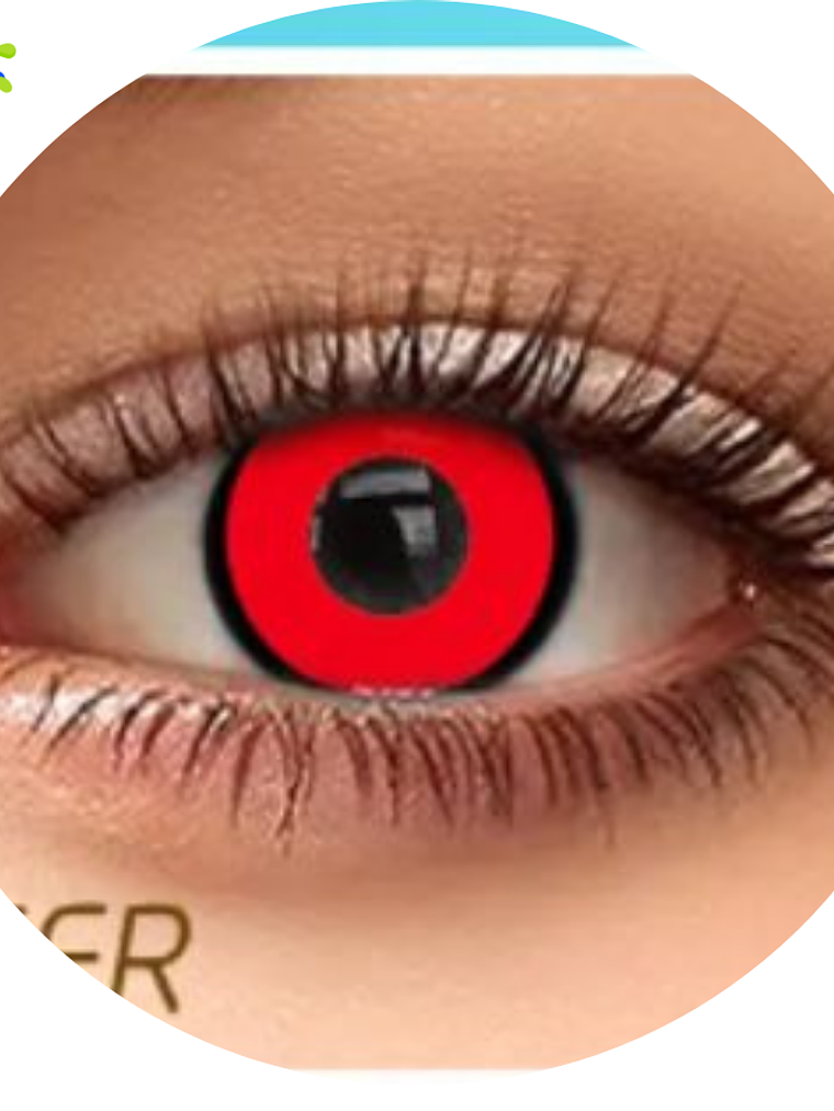Lentes De Contacto Halloween, Cosplay Anime- ROJO CON ARO 1