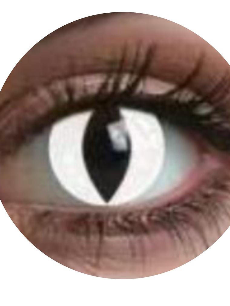 Lentes De Contacto Halloween, Cosplay Anime- OJOS DE GATO BLANCO 1