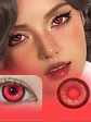 Lentes De Contacto Halloween, Cosplay Anime cyber ROJO RED - Miniatura 2