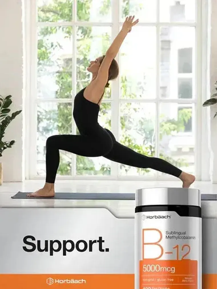 Horbaach | Vitamin B-12 5000mcg | Vitamina B12 Sublingual Metilcobalamina | 120 Tabletas Frutos Rojos 3