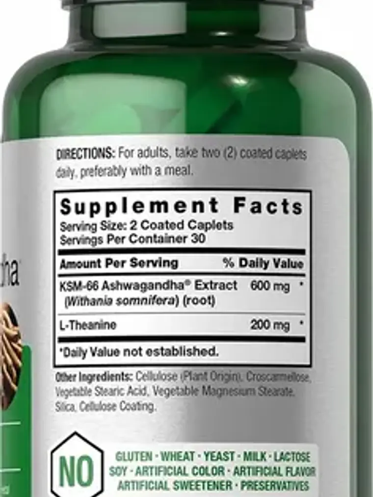 Ksm -66 Ashwagandha X 600 Mg X 60 Caps Usa Sabor Sin Sabor 2