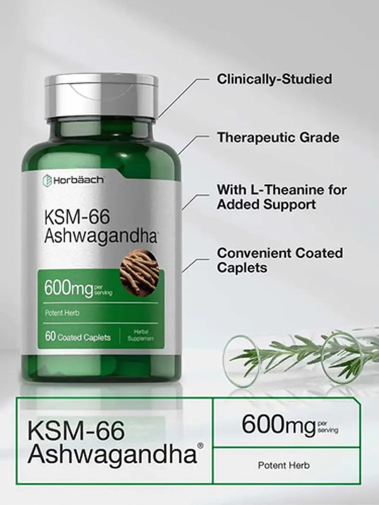 Ksm -66 Ashwagandha X 600 Mg X 60 Caps Usa Sabor Sin Sabor 3