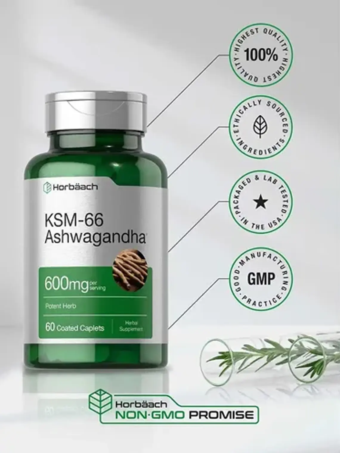 Ksm -66 Ashwagandha X 600 Mg X 60 Caps Usa Sabor Sin Sabor 4