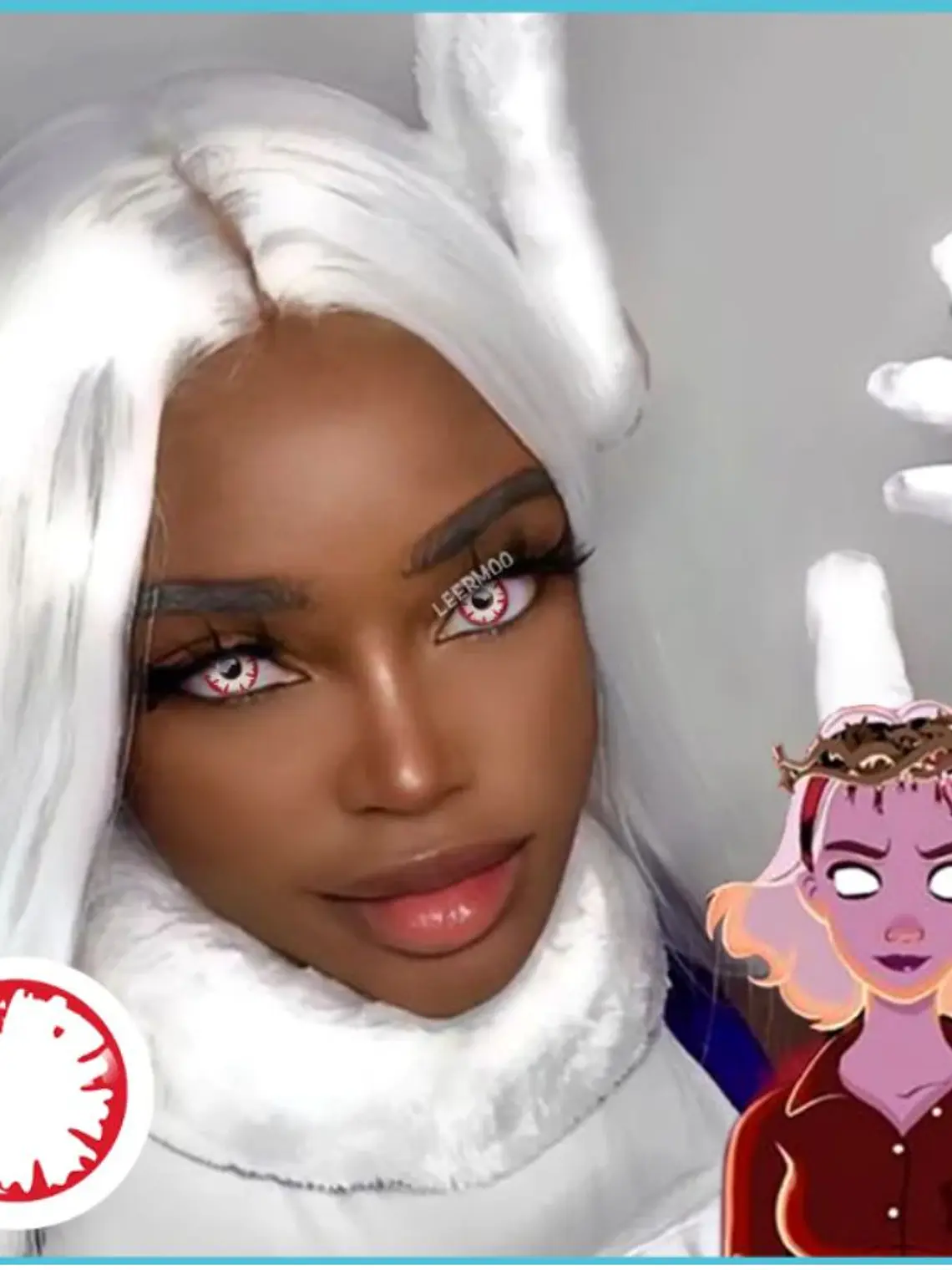 Lentes de contacto blanco con detalles INCUBUS RED 2