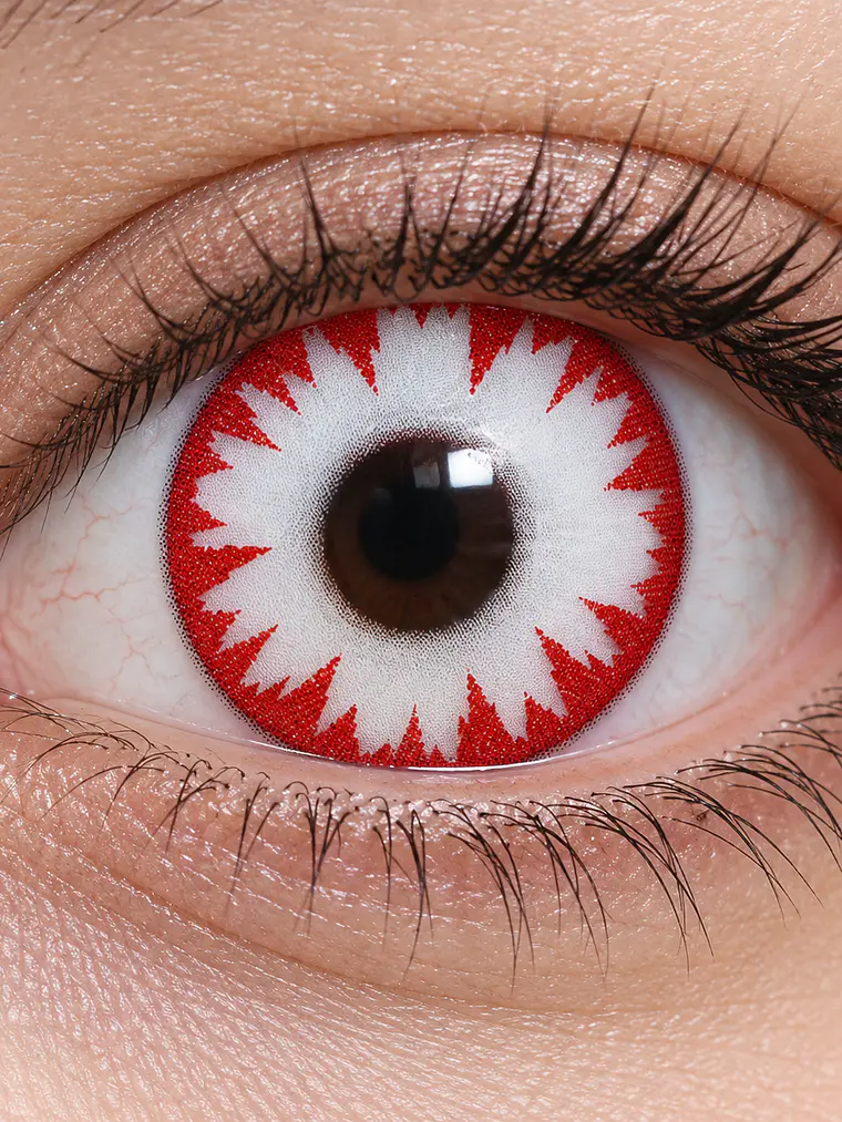 Lentes de contacto blanco con detalles INCUBUS RED 3