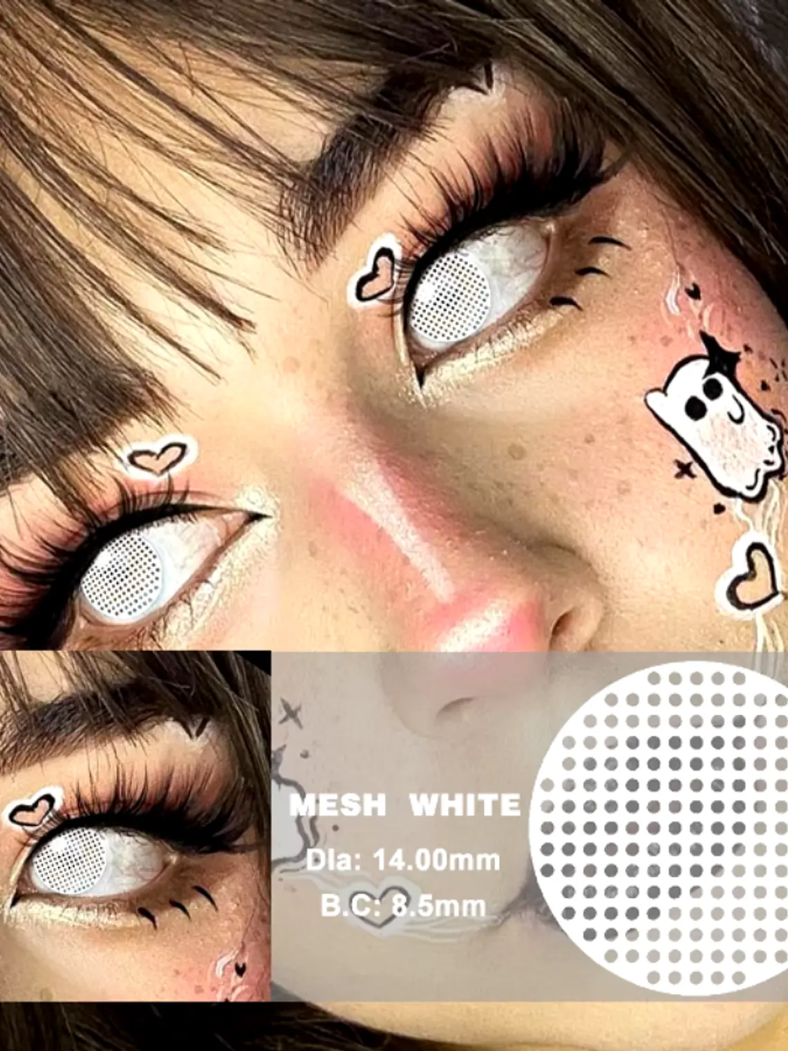 Lentes de contacto Blanco en red  1