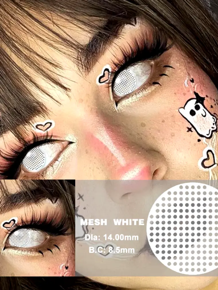 Lentes de contacto Blanco en red  1