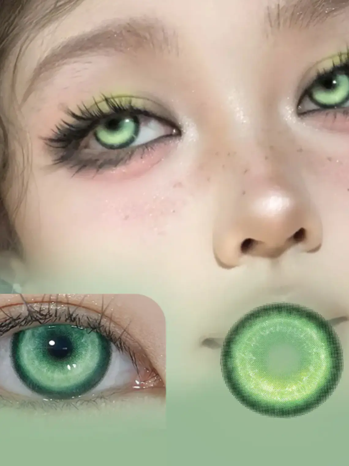Lentes De Contacto Halloween, Cosplay Anime cyber GREEN 1