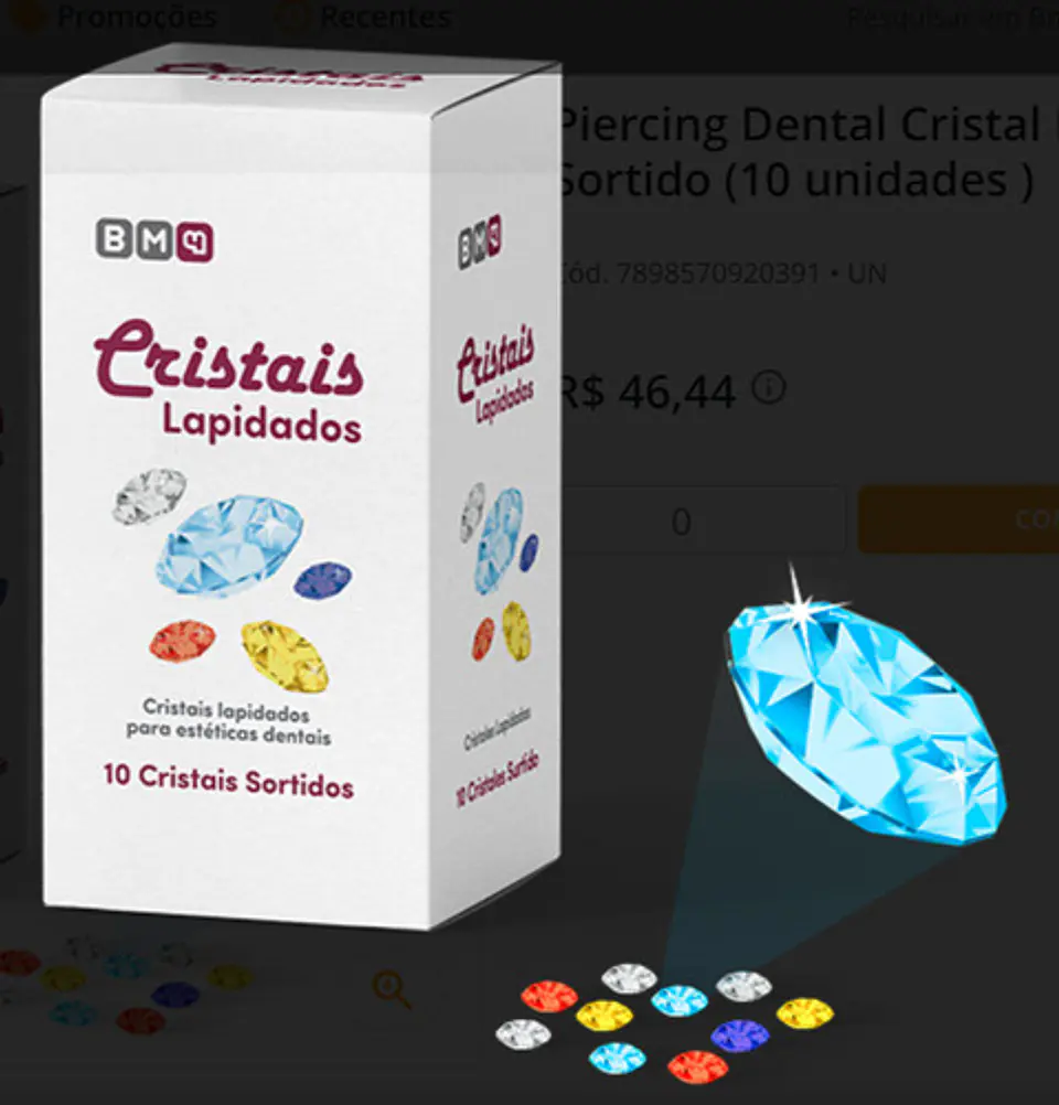 Piercing Dental Cristal Lapidado X 10 Unidades 5