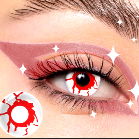 Lentes de contacto blanco con sangre