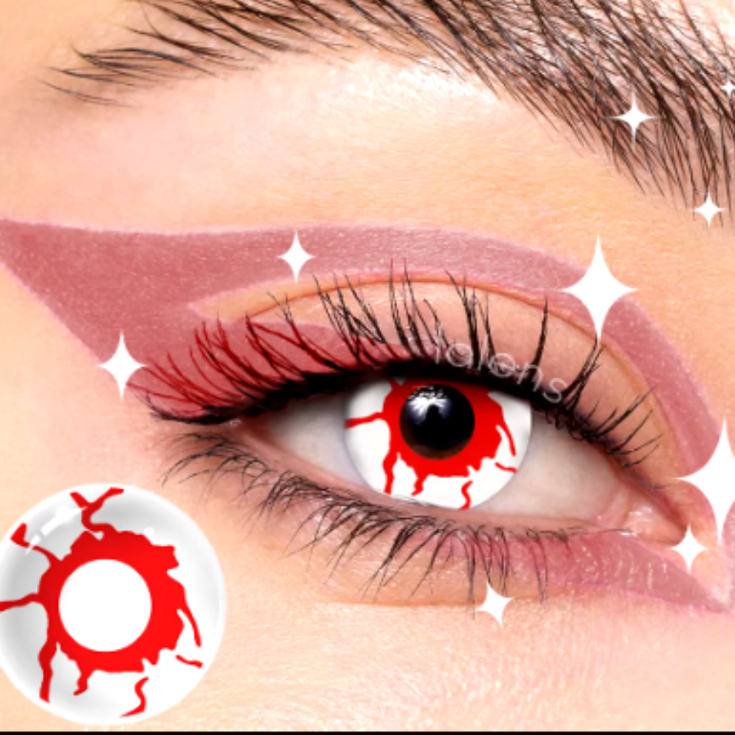 Lentes de contacto blanco con sangre 1