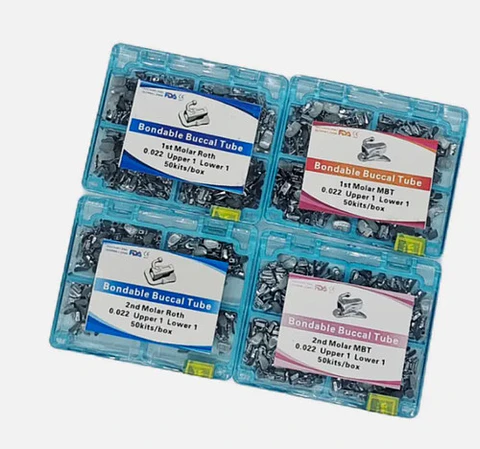 Kit Tubos De Ortodoncia 50 Juegos Brackets Y Accesorios