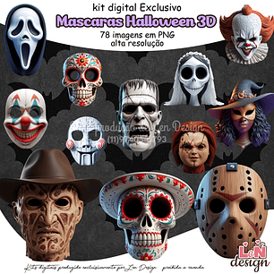 Kit Digital Máscaras Halloween