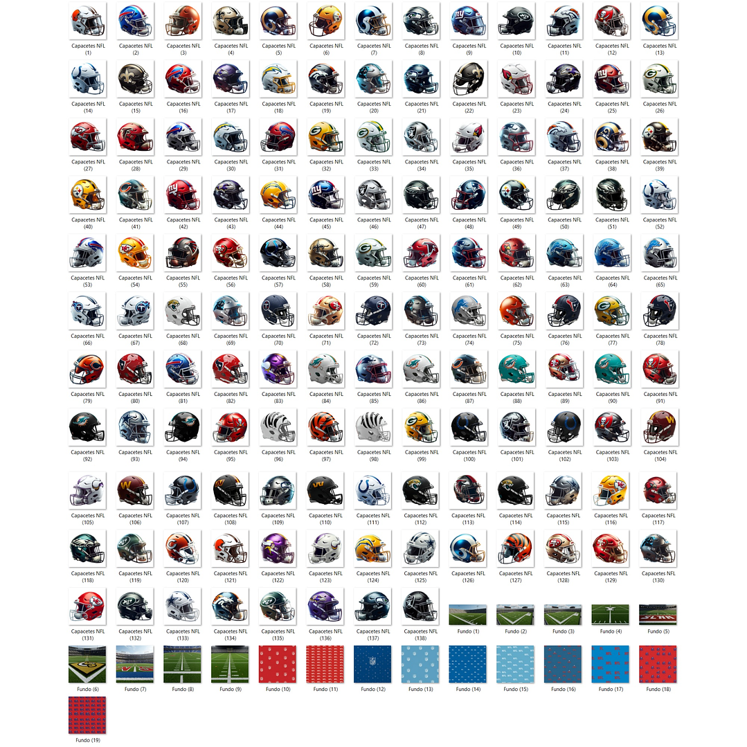 Kit Digital Capacetes Futebol Americano (NFL) 2