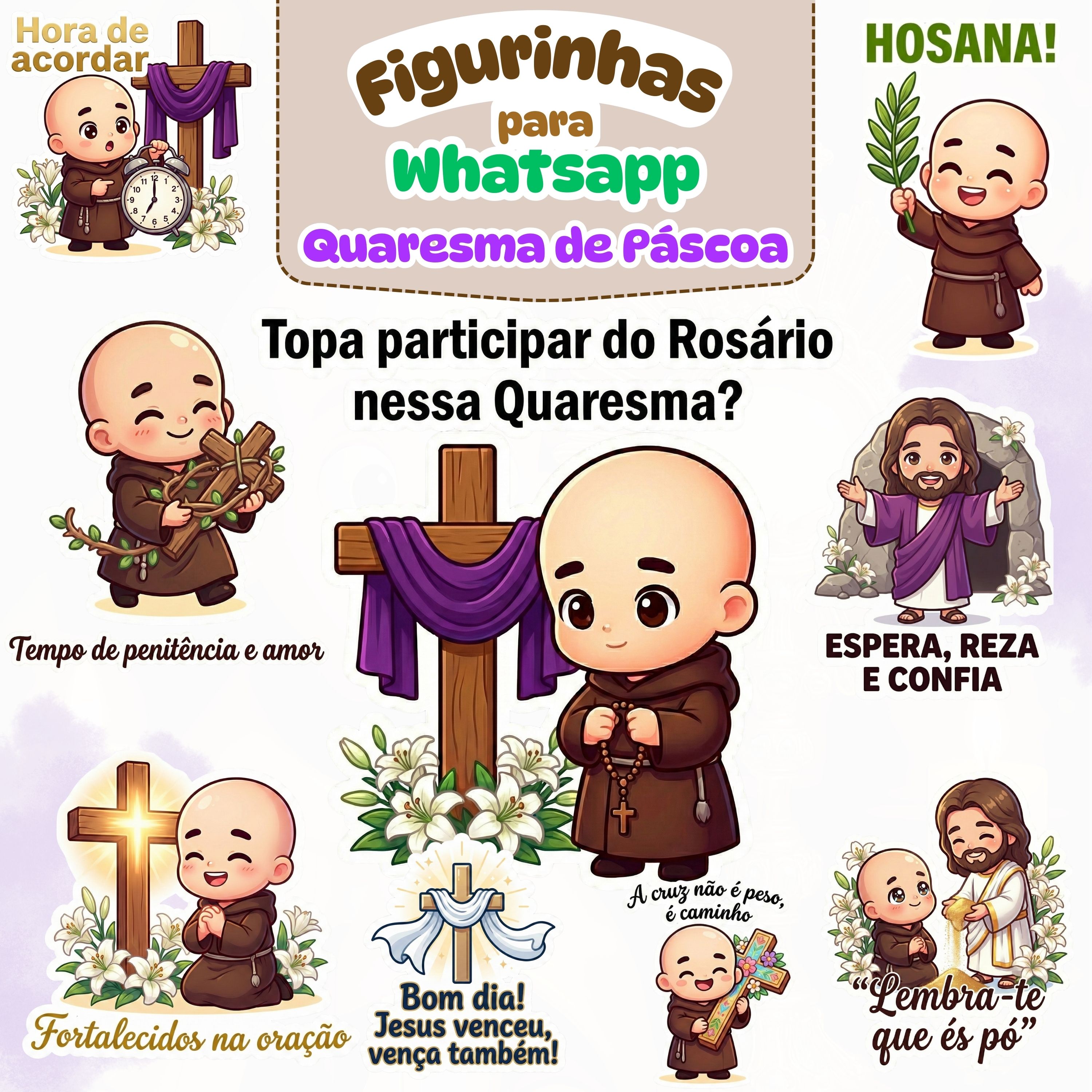 Figurinhas de Whatsapp Quaresma de Páscoa 2026 1